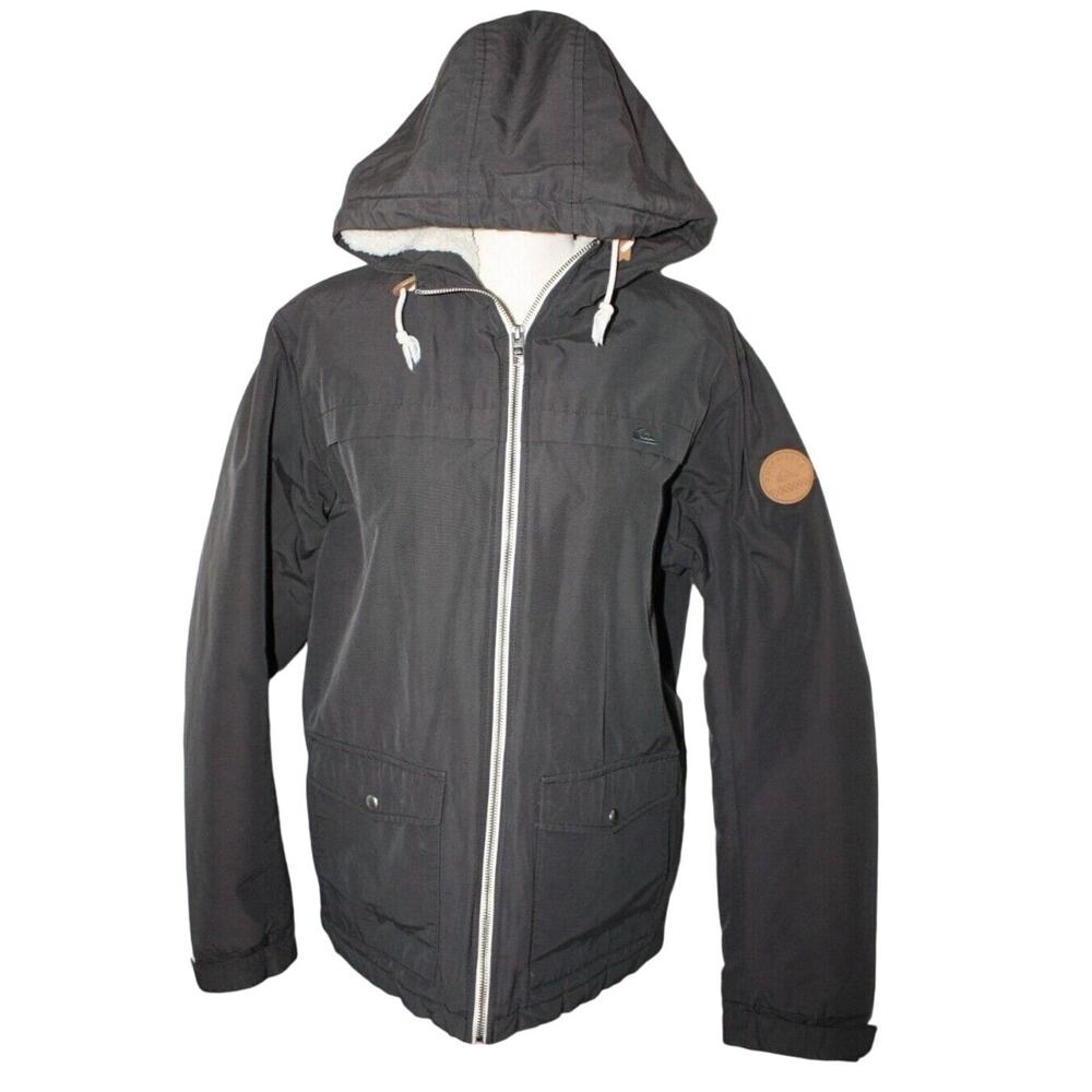 Quiksilver Men's Small‎ Winter Outer Wear Jacket Water Resistant Gray Hooded